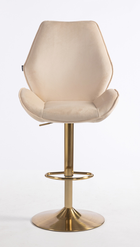 FOTEL HR350W KREMOWY WELUR ZŁOTA PODSTAWA