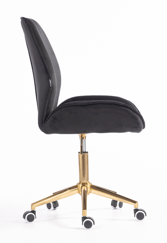 FOTEL HR350K CZARNY WELUR ZŁOTA PODSTAWA