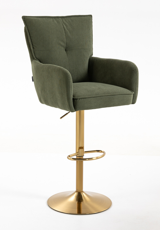 HOKER HR250W ZIELONY SZAŁWIA PREMIUM CORD SZTRUKS ZŁOTA PODSTAWA