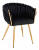 HR750 KRZESŁO ZŁOTE NOGI CZARNY WELUR