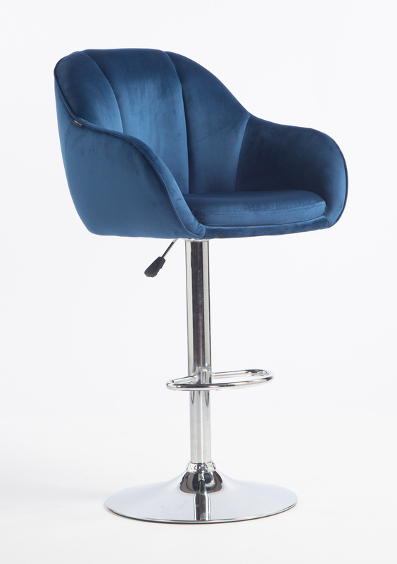 HOKER HR2055W CIEMNE MORZE WELUR CHROMOWANA PODSTAWA