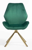 FOTEL HR350 PAJĄK BUTELKOWA ZIELEŃ WELUR ZŁOTA PODSTAWA