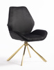 FOTEL HR350 PAJĄK CZARNY WELUR ZŁOTA PODSTAWA