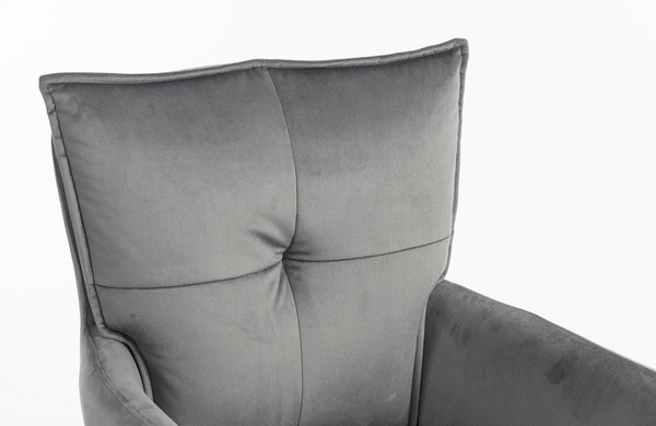 HOKER HR250W GRAFITOWY WELUR  CHROMOWANA PODSTAWA