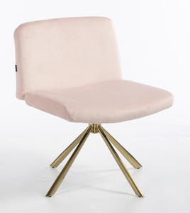 HOKER HR150 PAJĄK PUDROWY RÓŻ WELUR  ZŁOTA PODSTAWA