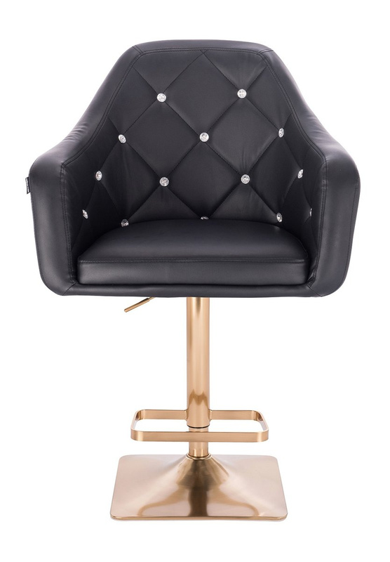 FOTEL HR830KW CZARNY ZŁOTA PODSTAWA