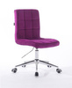 FOTEL HR7009K CHROM FUKSJA WELUR