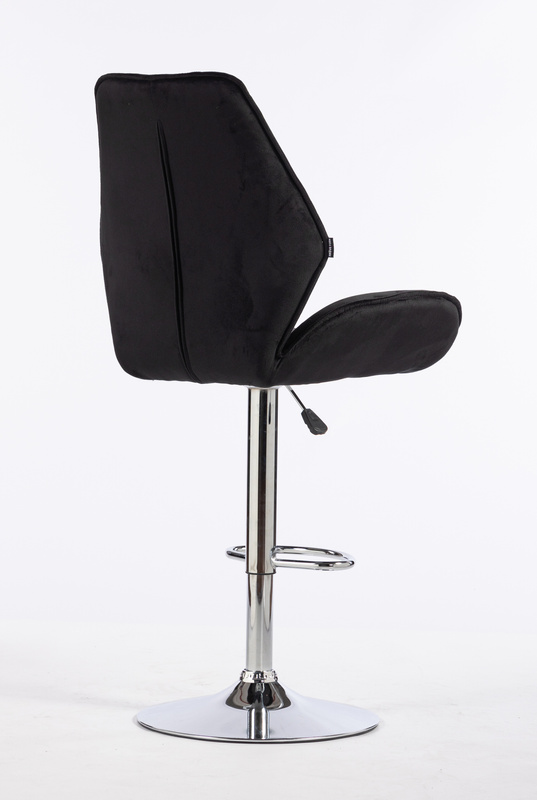FOTEL HR350W CZARNY WELUR CHROMOWANA PODSTAWA