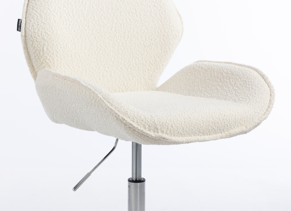 FOTEL HR350N KREMOWY BARANEK CHROMOWANA PODSTAWA