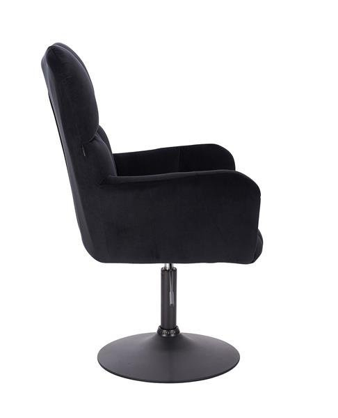 FOTEL HR650N CZARNY WELUR CZARNA PODSTAWA