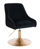 FOTEL HR920N CZARNY WELUR ZŁOTA PODSTAWA