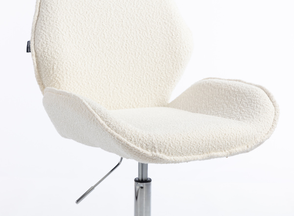 FOTEL HR350K KREMOWY BARANEK CHROMOWANA PODSTAWA