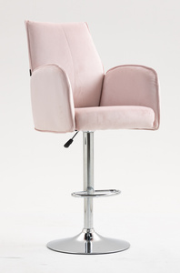 FOTEL HR280W PUDROWY RÓŻ WELUR CHROMOWANA PODSTAWA