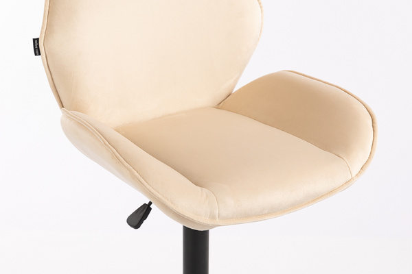 FOTEL HR350KW KREMOWY WELUR CZARNA PODSTAWA