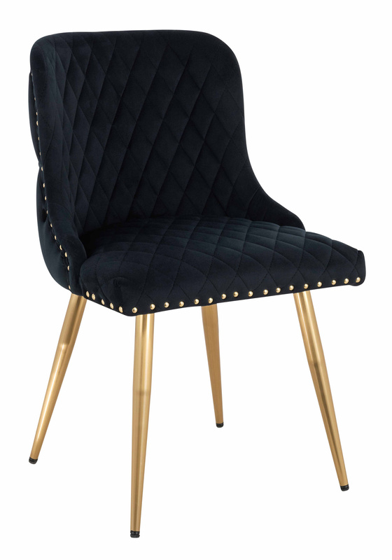 HR940 KRZESŁO ZŁOTE NOGI CZARNY WELUR