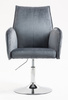 FOTEL HR280N GRAFITOWY WELUR CHROMOWANA PODSTAWA