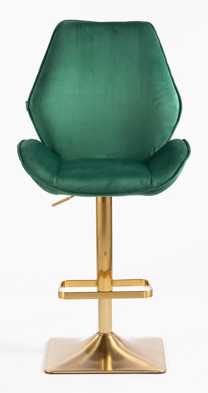 FOTEL HR350KW BUTELKOWA ZIELEŃ WELUR ZŁOTA PODSTAWA