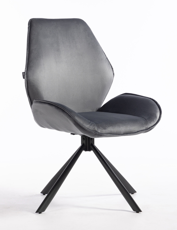 FOTEL HR350 PAJĄK GRAFITOWY WELUR CZARNA PODSTAWA