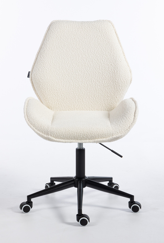 FOTEL HR350K KREMOWY BARANEK CZARNA PODSTAWA