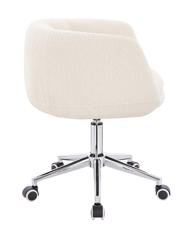 FOTEL HR333K KREMOWY BARANEK CHROMOWANA PODSTAWA