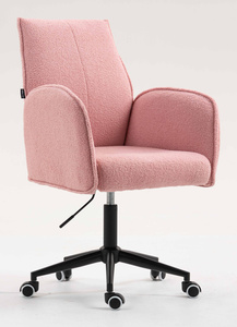 FOTEL HR280K PUDROWY RÓŻ BARANEK CZARNA PODSTAWA