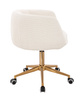 FOTEL HR333K KREMOWY BARANEK ZŁOTA PODSTAWA