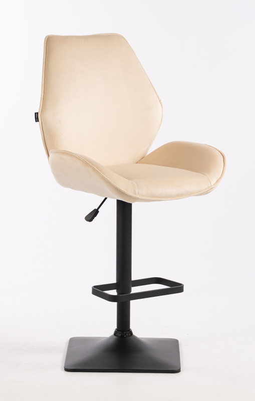 FOTEL HR350KW KREMOWY WELUR CZARNA PODSTAWA