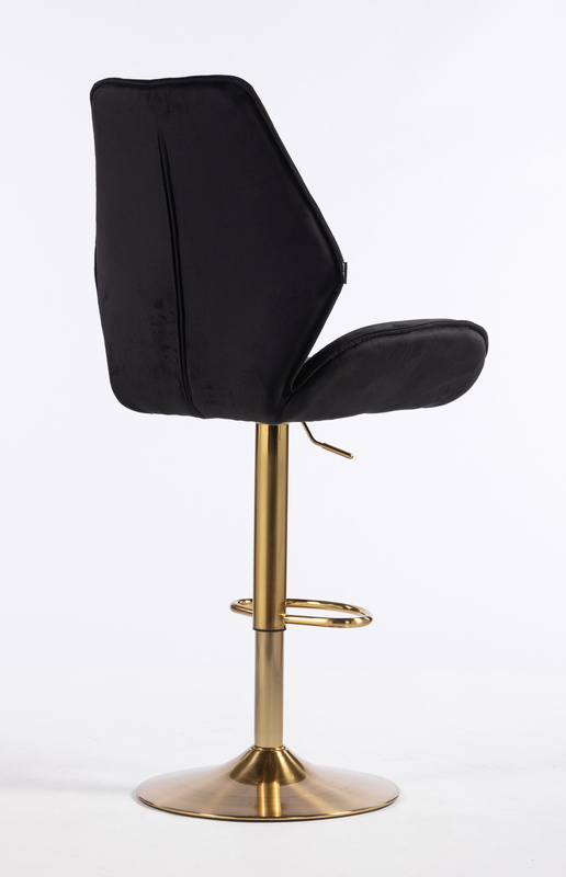 FOTEL HR350W CZARNY WELUR ZŁOTA PODSTAWA