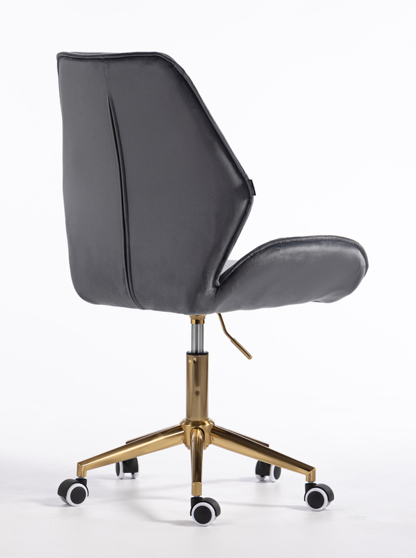 FOTEL HR350K GRAFITOWY WELUR ZŁOTA PODSTAWA