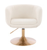 FOTEL HR333N KREMOWY BARANEK ZŁOTA PODSTAWA