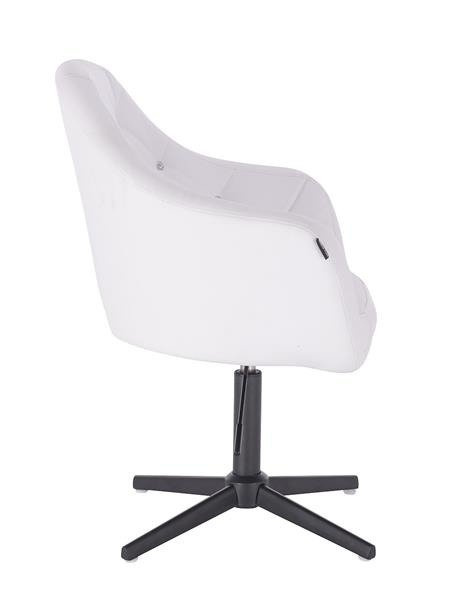 FOTEL HR830 BIAŁA SKÓRA CROSS CZARNY MAT