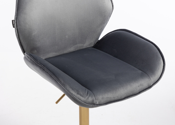 FOTEL HR350N GRAFITOWY WELUR ZŁOTA PODSTAWA