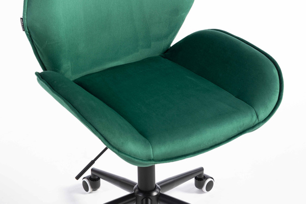 FOTEL HR350K BUTELKOWA ZIELEŃ WELUR CZARNA PODSTAWA