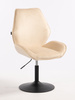 FOTEL HR350N KREMOWY WELUR CZARNA PODSTAWA