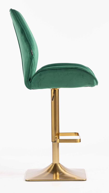 FOTEL HR350KW BUTELKOWA ZIELEŃ WELUR ZŁOTA PODSTAWA