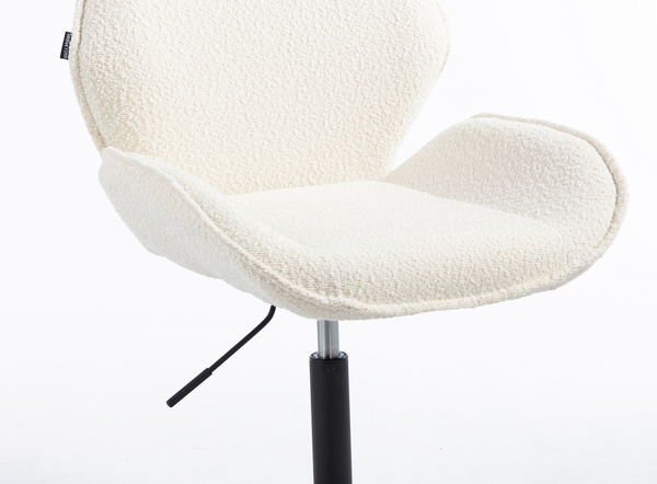 FOTEL HR350N KREMOWY BARANEK CZARNA PODSTAWA