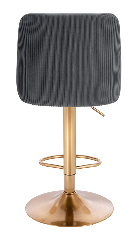 FOTEL HR920W GRAFITOWY WELUR ZŁOTA PODSTAWA