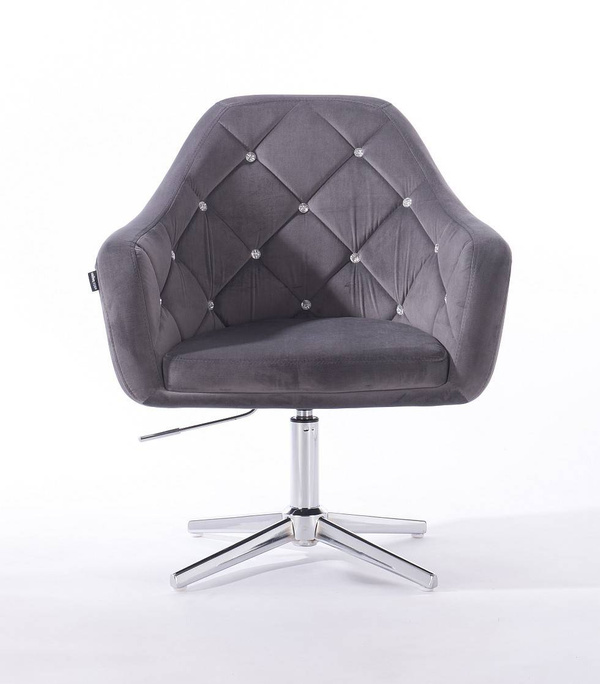 FOTEL HR830CROSS GRAFITOWY WELUR