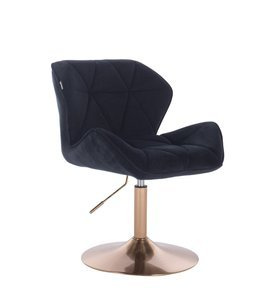 FOTEL HR111N CZARNY WELUR ZŁOTA PODSTAWA