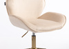 FOTEL HR350K KREMOWY WELUR ZŁOTA PODSTAWA