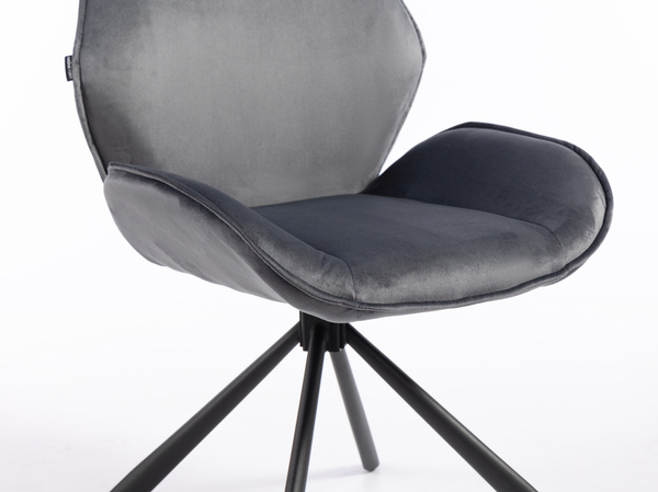 FOTEL HR350 PAJĄK GRAFITOWY WELUR CZARNA PODSTAWA