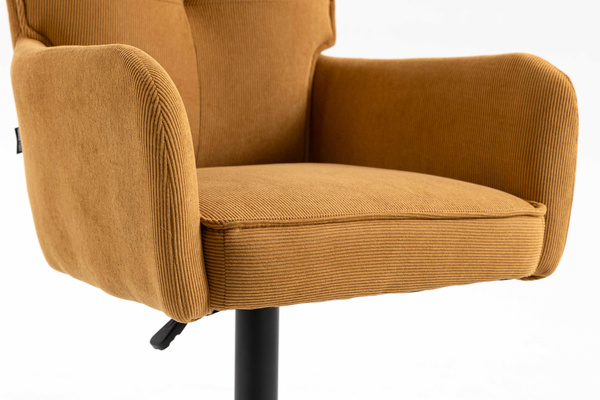 HOKER HR250W ŻÓŁTY CURRY PREMIUM CORD SZTRUKS CZARNA PODSTAWA