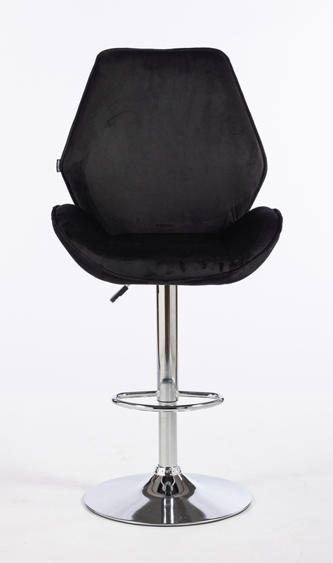 FOTEL HR350W CZARNY WELUR CHROMOWANA PODSTAWA