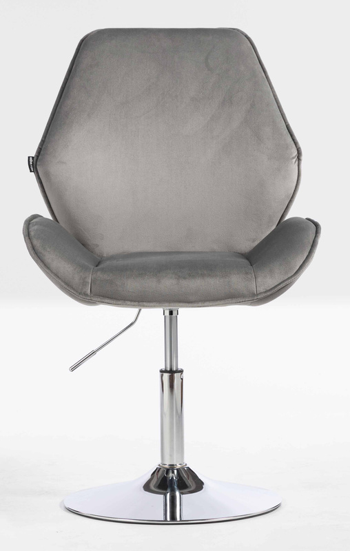 FOTEL HR350N STALOWY WELUR CHROMOWANA PODSTAWA