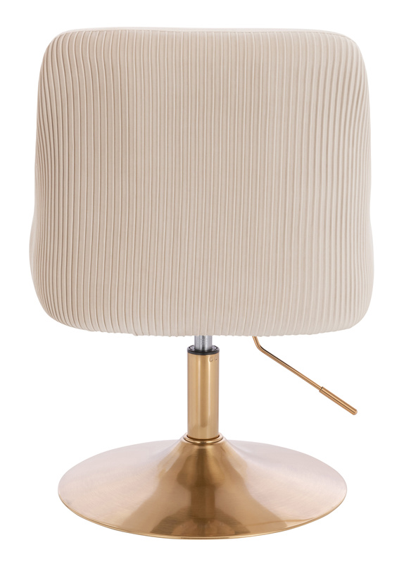 FOTEL HR920N KREMOWY WELUR ZŁOTA PODSTAWA