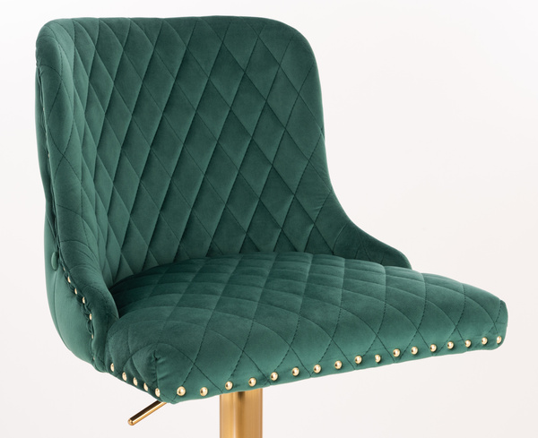 FOTEL HR940K BUTELKOWA ZIELEŃ WELUR ZŁOTA PODSTAWA