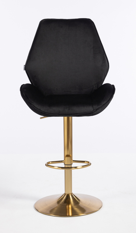 FOTEL HR350W CZARNY WELUR ZŁOTA PODSTAWA