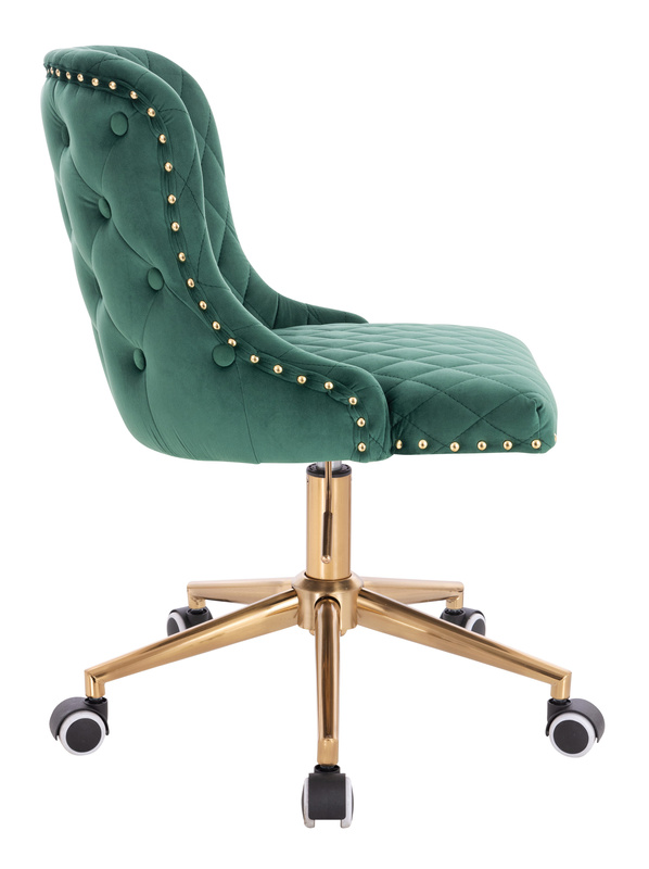 FOTEL HR940K BUTELKOWA ZIELEŃ WELUR ZŁOTA PODSTAWA