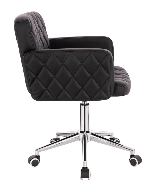 FOTEL HR802K CZARNY CHROMOWANA PODSTAWA
