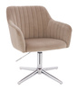 FOTEL HR190CROSS LATTE WELUR CHROMOWANA PODSTAWA